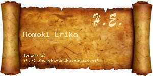 Homoki Erika névjegykártya